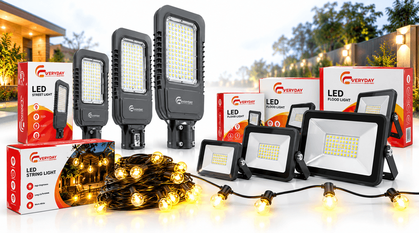 LED flood light, street light, and outdoor wall lights